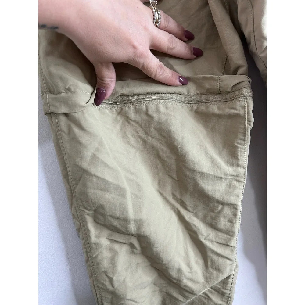 The North Face Mens 38x32 Khaki Convertible Zip Off‎ Hiking Pants UPF 40+ Belted